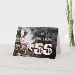 Carte 55e anniversaire avec magnolia