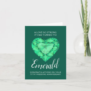 Carte 55e anniversaire de mariage Émeraude Amour si fort