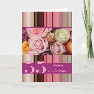 Carte 55e anniversaire de Mariage - Pastel rose ra