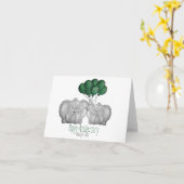 Carte 55e anniversaire du mariage d'éléphants (Fleur jaune)