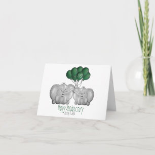 Carte 55e anniversaire du mariage d'éléphants