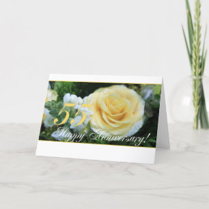 Carte 55e anniversaire du Mariage - Rose jaune