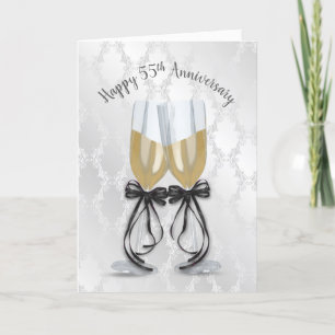 Carte 55e anniversaire du Mariage Toast de Champagne