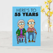 Carte 55e anniversaire du Mariage vieillissant (Fleur jaune)