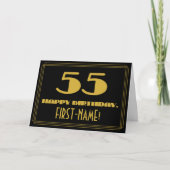Carte 55e anniversaire : Nom + Art Déco Inspiré Look "55 (Devant)