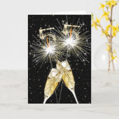 Carte 55e anniversaire Sparklers and Champagne Toast (Fleur jaune)
