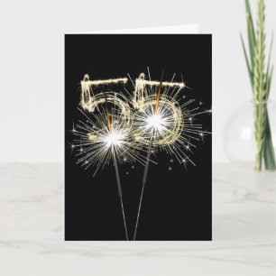 Carte 55e anniversaire Sparklers sur Noir