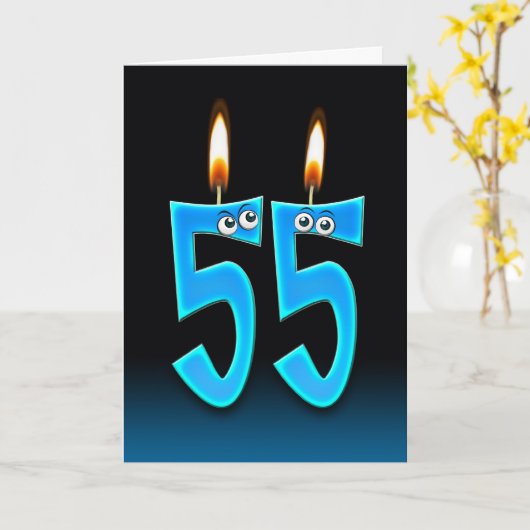 Carte 55e Birthday (Fleur jaune)