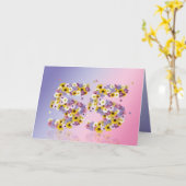 Carte 55th birthday card with flowery (Fleur jaune)