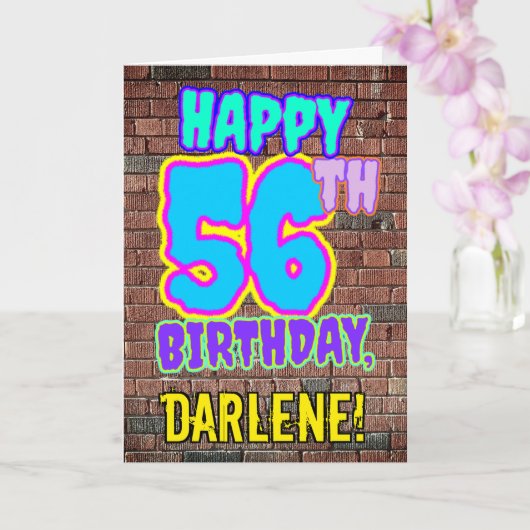 Carte 56e anniversaire - Amusant, Graffiti urbain inspir (Orchidée)