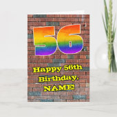 Carte 56e anniversaire : Arc en ciel inspiré par les gra (Devant)