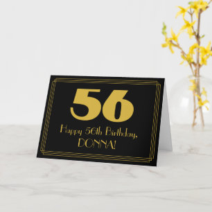 Carte 56e anniversaire : Art Déco Inspiré Look "56" & No