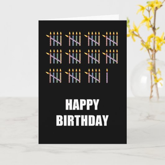 Carte 56e anniversaire avec bougies (Fleur jaune)