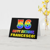Carte 56e anniversaire : Bold, amusant, simple, arc-en-c (Fleur jaune)