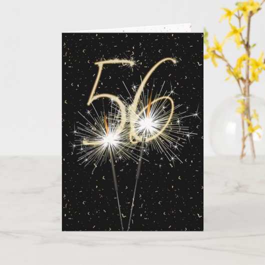 Carte 56e anniversaire du mariage (Fleur jaune)