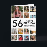 Carte 56e anniversaire Photo Collage 13 photos noir blan<br><div class="desc">56e Joyeux Anniversaire Photo Collage 13 Photos Carte d'Anniversaire Noir et Blanc pour n'importe quel âge. 1er 13ème 15ème 16ème 18ème 20ème 21ème 30ème 40ème 50ème 60ème 70ème 80ème 90ème 100ème, tout âge. Pour plus de personnalisation, cliquez sur le bouton "Customiser" et utilisez notre outil de conception pour modifier ce...</div>