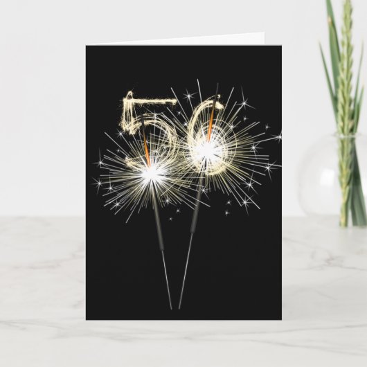 Carte 56e anniversaire Sparklers en noir (Devant)