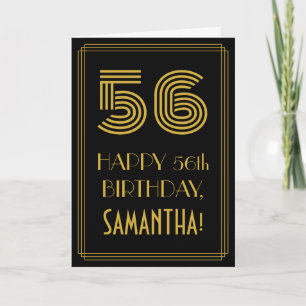 Carte 56e Anniversaire : Vue inspirée de l'Art déco "56"