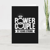 Carte 57 ans de puissance forte Couple mignon 57e annive (Devant)