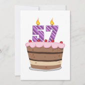 Carte 57 ans sur le gâteau d'anniversaire (Devant)