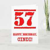 Carte 57e anniversaire : Amusant, Timbre en caoutchouc r (Devant)