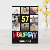 Carte 57e anniversaire heureux Collage photo moderne Noi (Fleur jaune)