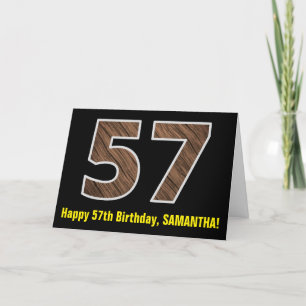 Carte 57e anniversaire : Nom + Faux Motif de grains de b