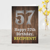 Carte 57e anniversaire : Pays inspiré par l'Ouest Look, (Fleur jaune)