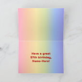 Carte 57e anniversaire : Rainbow Text, Custom Photos & N (Intérieur)
