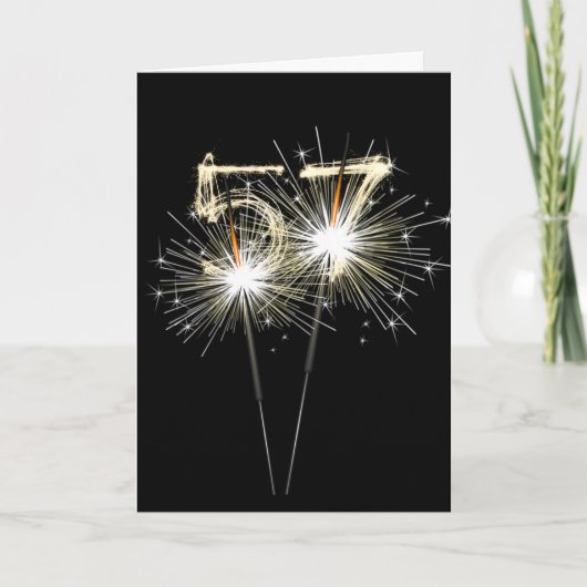 Carte 57e anniversaire Sparklers en noir (Devant)