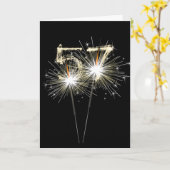 Carte 57e anniversaire Sparklers en noir (Fleur jaune)