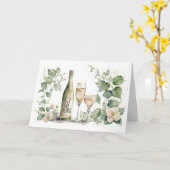 Carte 57e anniversaire Vin et ivoire (Fleur jaune)