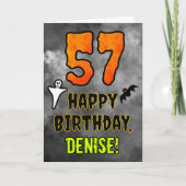Carte 57e Birthday: Eerie Halloween Theme + Custom Nom (Devant)