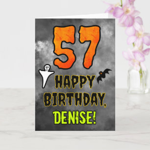 Carte 57e Birthday: Eerie Halloween Theme + Custom Nom