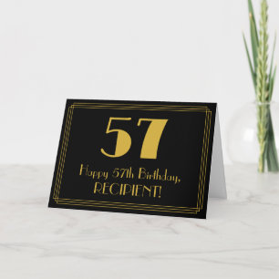 Carte 57ème anniversaire : Art Déco Inspiré Look "57" + 