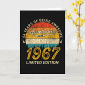 Carte 58 Ans 1967 Rétro Magnifique 58e anniversaire Cade (Fleur jaune)