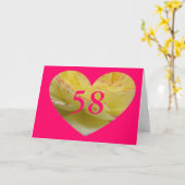 Carte 58e anniversaire (Fleur jaune)