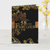 Carte 58e anniversaire (Fleur jaune)