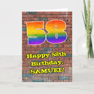 Carte 58e anniversaire : Arc en ciel inspiré par les gra