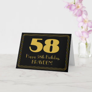 Carte 58e anniversaire : Art Déco Inspiré Look "58" & No