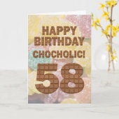 Carte 58e anniversaire au chocolat (Fleur jaune)
