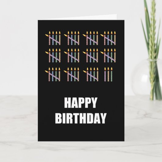 Carte 58e anniversaire avec bougies (Devant)