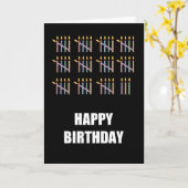 Carte 58e anniversaire avec bougies (Fleur jaune)