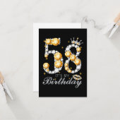 Carte 58e anniversaire Chaussures à talon élevé Diamant  (Devant/Arrière en situation)