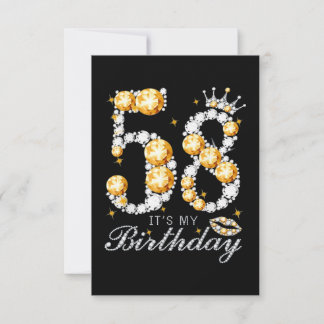 Carte 58e anniversaire Chaussures à talon élevé Diamant