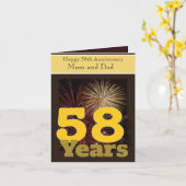 Carte 58e anniversaire du Mariage (Fleur jaune)