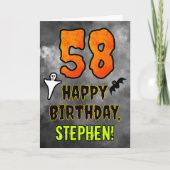 Carte 58e anniversaire : Eerie Halloween Thème + Nom per (Devant)