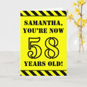 Carte 58e anniversaire : Jeu de style graphique, Nom per (Fleur jaune)