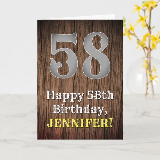 Carte 58e anniversaire : Pays inspiré par l'Ouest Look,  (Fleur jaune)