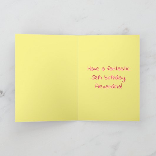 Carte 58e anniversaire : Pink Stripes & Hearts, Arc en c (Intérieur)